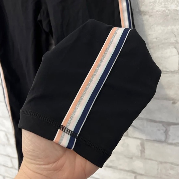 NWOT Zyia Legging Active Pink Rainbow Stripe Luxe Black High Rise Size 12 - Picture 3 of 8